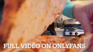 Italian Artemisia Love ASMR EATING PIZZA/TITS OUT Full video on OF