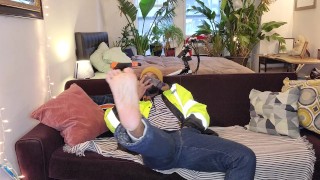 Kennie Jai jerks off after a hard days work!