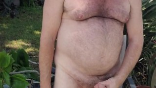 Grandpa outdoors on cam