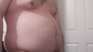 Fat guy jerks his dong