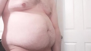 Fat guy jerks his dong