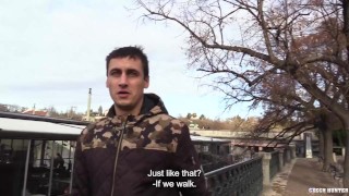 BIGSTR - Greedy Guy Agrees To Suck Cock For The First Time In His Life For Some Money