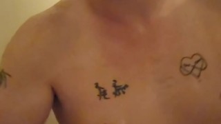 Watching a hot chubby dude play with himself in the shower. (Portrait Mode)