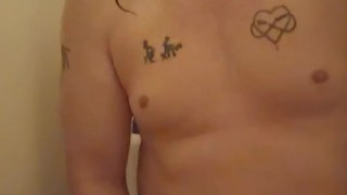 Watching a hot chubby dude play with himself in the shower. (Portrait Mode)