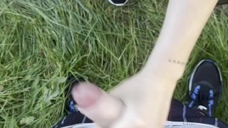 OUTDOOR HANDJOB but we got CAUGHT by strangers 😒😩