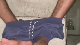 Watch my feet and my cock cum