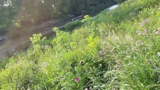 Kennie Jai walks in the park by the river cumpletely naked!