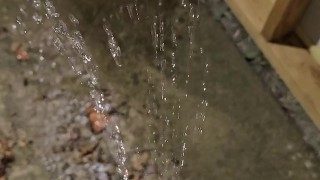 Quick public piss outside my apartment