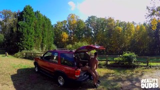 REALITY DUDES - Tattooed Stud Gavin Taylor Almost Gets Caught Sucking His Friend's Cock In Public