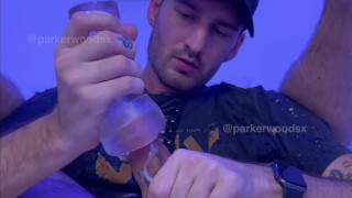 cumming with my legs behind my head and twitching smooth asshole while using fleshlight