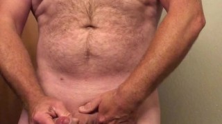 Fresh out of the shower towel drop masturbation & cum tasting after orgasm