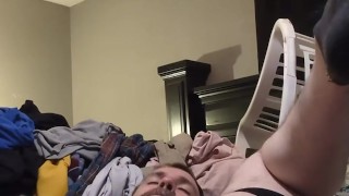 Max playing with thrusting dildo