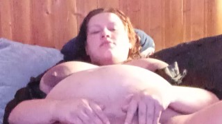 BBW wife masturbating while I sit off to the side and watch