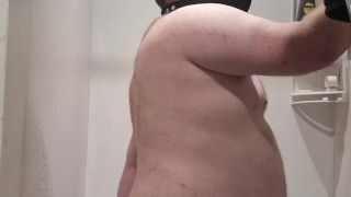 NZ Kiwi Kinky Bear gets fucked in shower with long dildo and fucks blue alien pussy - long version