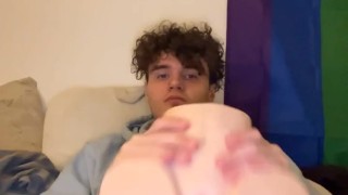 Teen playing with pocket pussy