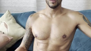 Mixed race guy shows off his big dick