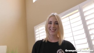 Teen slut fucking oldie in cowgirl pose