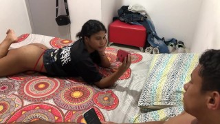 Stepsister slut can't hold back the urge and asks me to fuck her hard