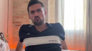 jerking off in bed cumming like crazy