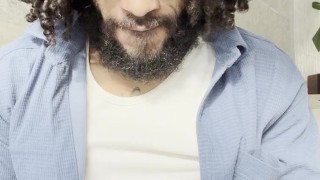 Handsome black man handjob cumshot