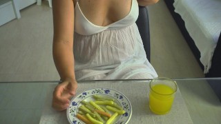 Palitos crujientes de almuerzo y postre