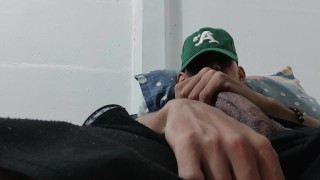 My testicles were full of milk and I couldn't resist the urge to make masturbate cum