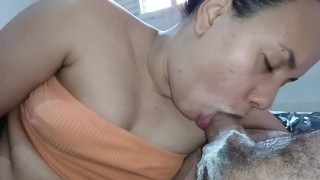 ASMR deep throat of the bitch devouring until the stalk, fucking hard until cum