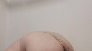 Fucking myself with an 8 inch blue dildo