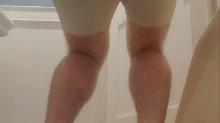 Huge dinosaur egg buttplug under yoga pants and g string makes extreme gape!