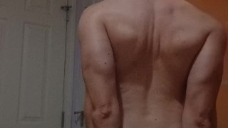 Handsome sexy man flexing muscles, wait 4 large dick by the end