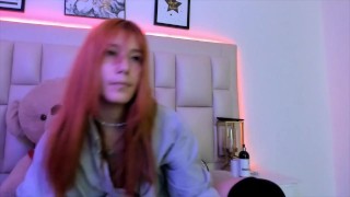 Sexy anime loving college girl enjoys showing off her hairy pussy on sex video calls with her fans