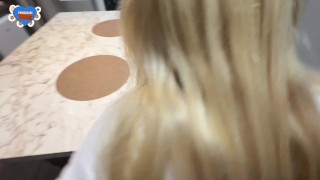 Step sister got stuck in the washing machine, I couldn't resist fucking her.