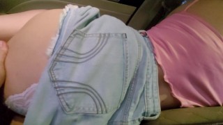 Playing with Big Juicy Ass of My Stepsister after Picking Her Up from College