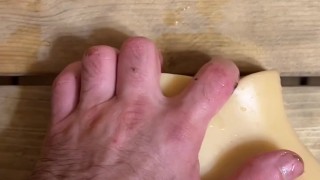 Dirty builder fucks sex toy after work / Male Moaning / Muscle ass / Pov