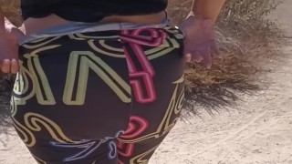 Flashing my big sexy ass in a thong In public pov voyeur hubby films