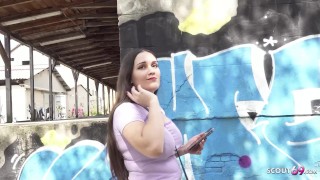 GERMAN SCOUT - Curvy Big natural Tits Teen Wendy Marvell at Public Pickup Casting Fuck