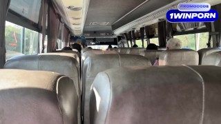 ADVENTURE ON PUBLIC BUS: I show my cock to a sexy girl.... she can't resist