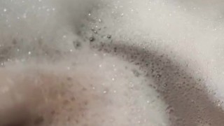 POV: Take a bubble bath and jerk off my dick