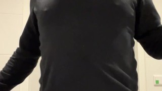 Intense orgasm in public bathroom, just a quick video.