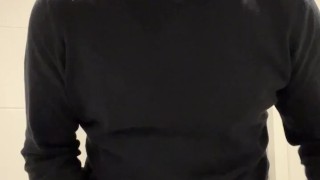 Intense orgasm in public bathroom, just a quick video.