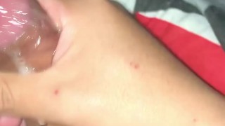 Jerking off with lots of precum