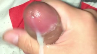 Jerking off with lots of precum