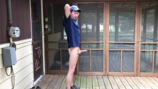 Strips and Cums Outdoors