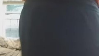 Black booty tease and spank