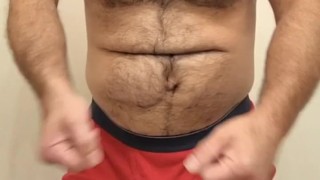 BIG HAIRY MUSCLE BEAR FLEXING AND CUMSHOT COMPILATION