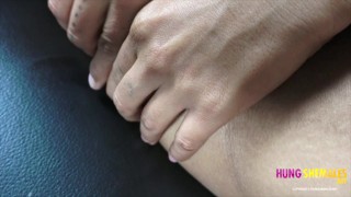 Hung Busty Latina trans girl plays as a bunny to get you hot and hard so you can wank her big cock
