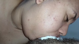 She sticks her throat deep into the dick,sucking hard andhorny until she makes me fill her with milk