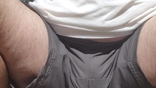 I couldn't hold it, I pissed my shorts through my jock