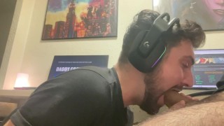 chupando pollon gordo de mi compi