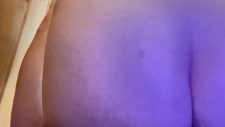 anal gape with water bottle and chastity cage